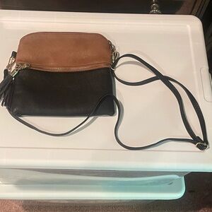 Versatile two toned brown and black purse/crossbody